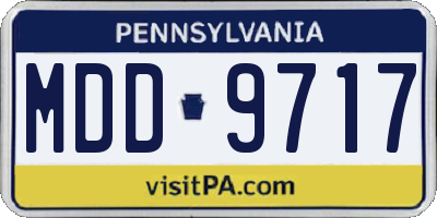 PA license plate MDD9717