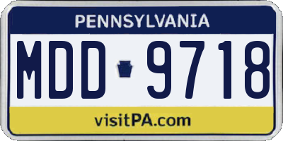 PA license plate MDD9718