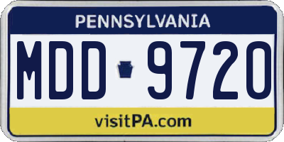 PA license plate MDD9720