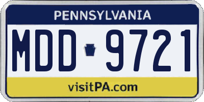 PA license plate MDD9721