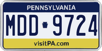 PA license plate MDD9724