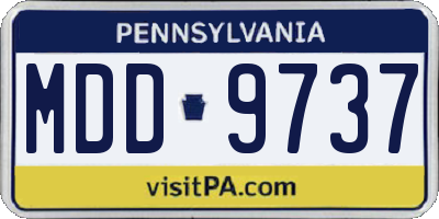 PA license plate MDD9737