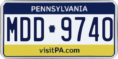 PA license plate MDD9740