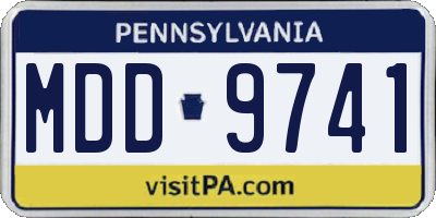 PA license plate MDD9741