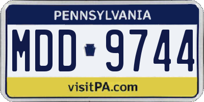 PA license plate MDD9744