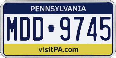 PA license plate MDD9745