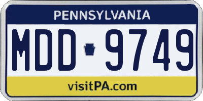 PA license plate MDD9749