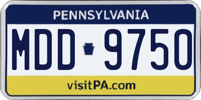 PA license plate MDD9750