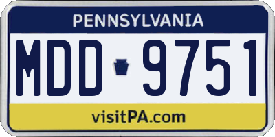 PA license plate MDD9751