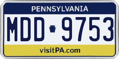 PA license plate MDD9753