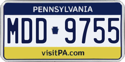 PA license plate MDD9755