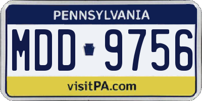 PA license plate MDD9756