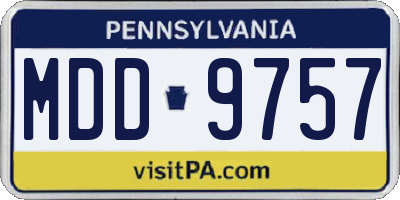PA license plate MDD9757