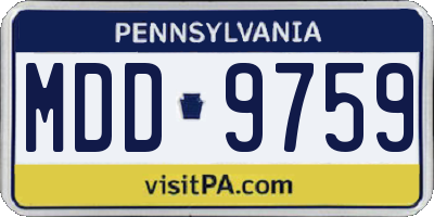 PA license plate MDD9759
