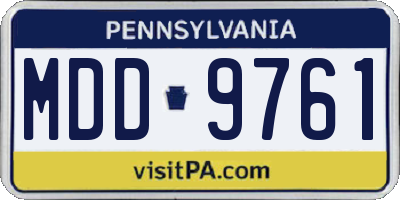 PA license plate MDD9761