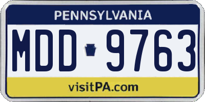 PA license plate MDD9763