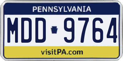 PA license plate MDD9764