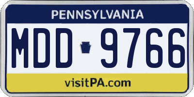 PA license plate MDD9766