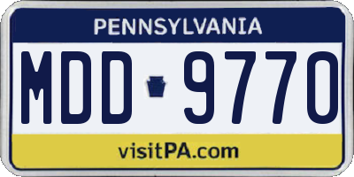 PA license plate MDD9770