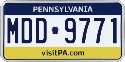 PA license plate MDD9771