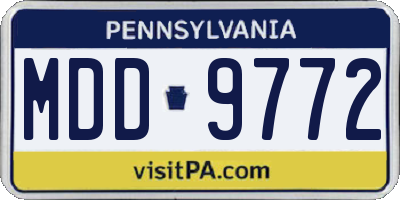 PA license plate MDD9772
