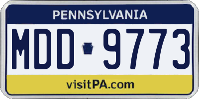 PA license plate MDD9773