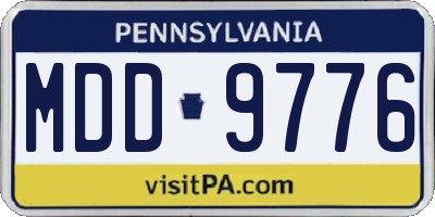 PA license plate MDD9776