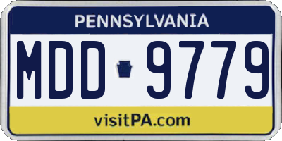 PA license plate MDD9779