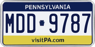 PA license plate MDD9787
