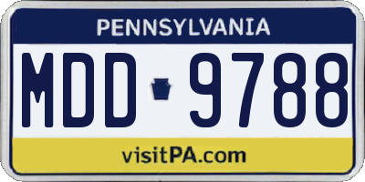 PA license plate MDD9788