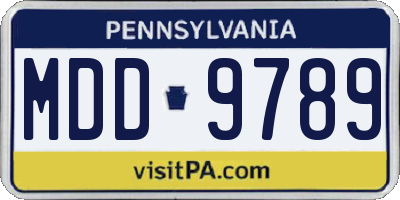 PA license plate MDD9789
