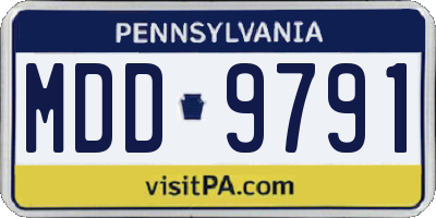 PA license plate MDD9791