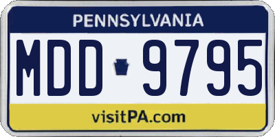PA license plate MDD9795
