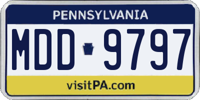 PA license plate MDD9797