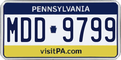 PA license plate MDD9799