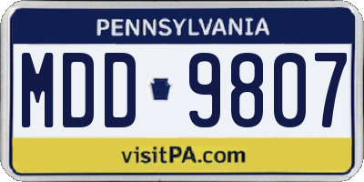 PA license plate MDD9807