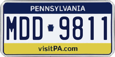 PA license plate MDD9811