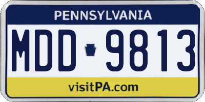 PA license plate MDD9813