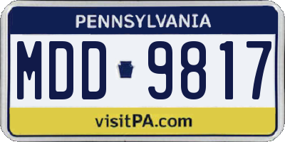 PA license plate MDD9817