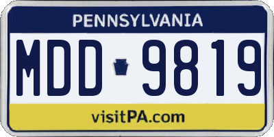PA license plate MDD9819