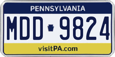 PA license plate MDD9824