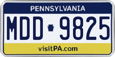 PA license plate MDD9825