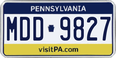 PA license plate MDD9827