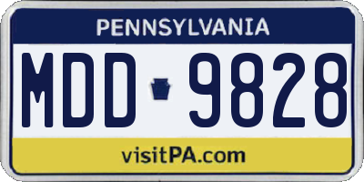 PA license plate MDD9828