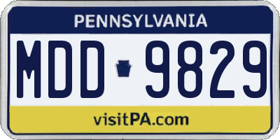 PA license plate MDD9829