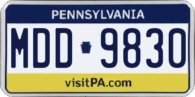 PA license plate MDD9830