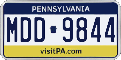PA license plate MDD9844