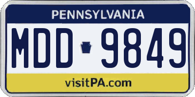 PA license plate MDD9849