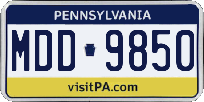 PA license plate MDD9850