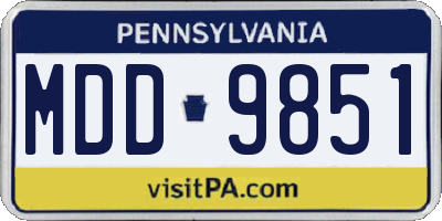 PA license plate MDD9851